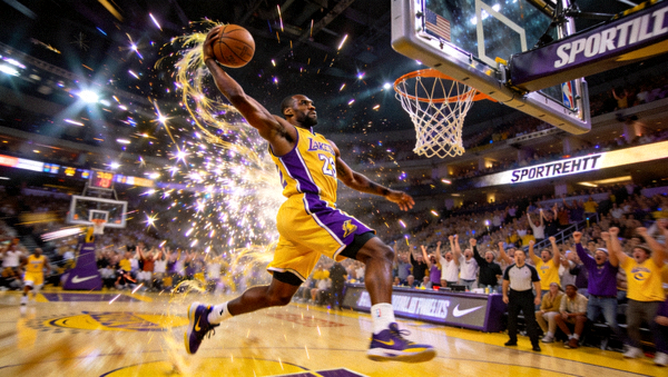 NBA季后赛高光时刻，篮球巨星扣篮引爆全场