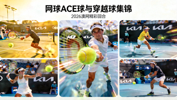 网球ACE球与穿越球集锦，2026澳网精彩回合
